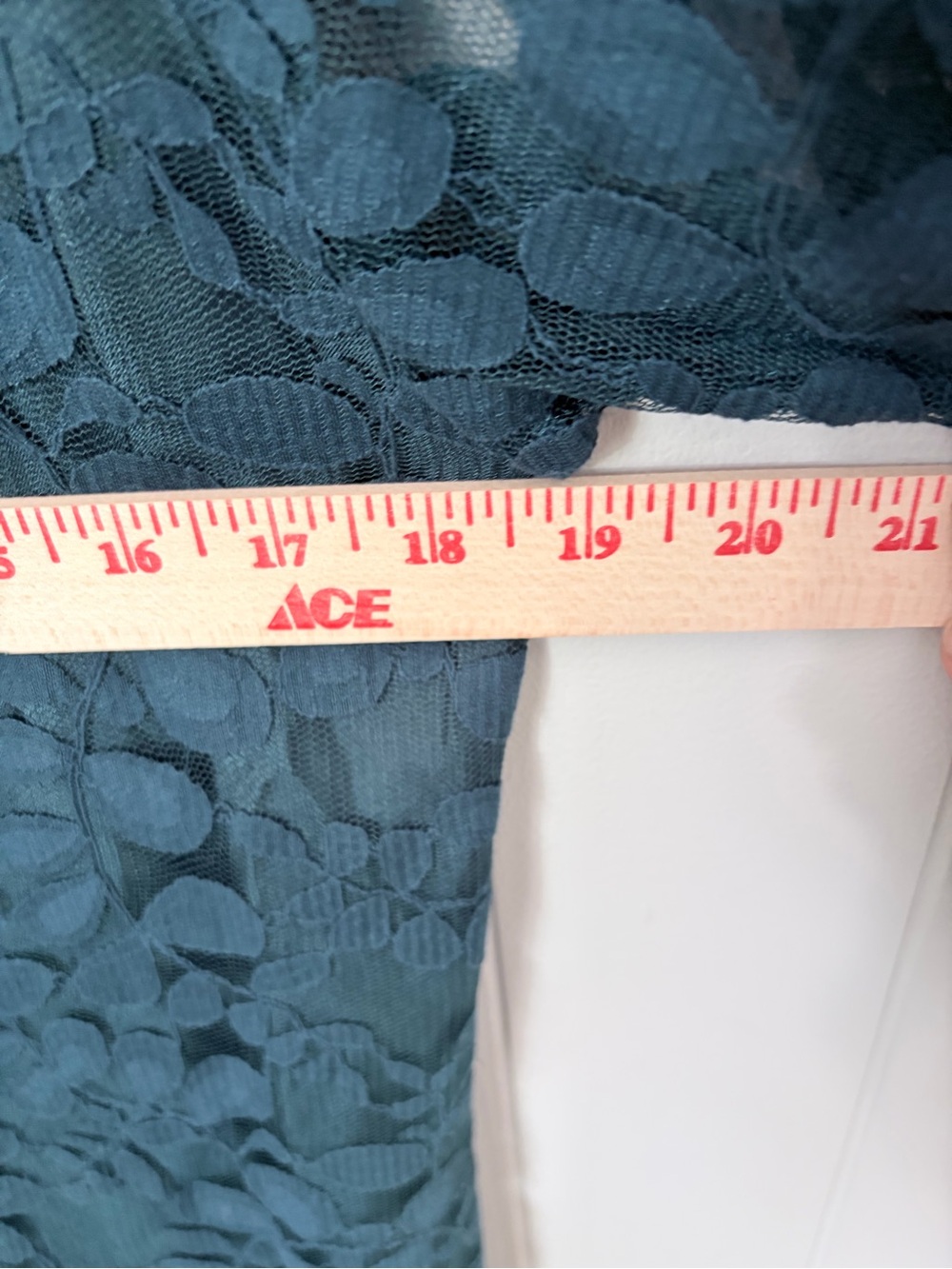 Garnet Hill Teal Lace Midi Dress with Tie Neck - Picture 7 of 10